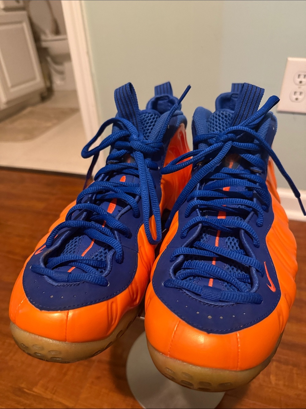 Nike MEN Orange and Blue Foamposite-Style Sneakers-NEW YORK KNICKS CHAMPS COLORS